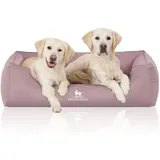 Knuffelwuff Orthopädisches Hundebett Leon aus Velour - Rosa