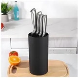 OSTWOLKE Messerblock Universal unbestückt Messerständer mit abnehmbarem Borsteneinsatz, 18*11 cm schwarz