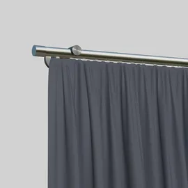 INDEKO Gardinenstange INDEKO "Consul", silber (edelstahlfarben), L:420cm Ø:16mm, Aluminium, Gardinenstangen, Innenlauf Komplett-Set inkl. Gleitern und Montagematerial