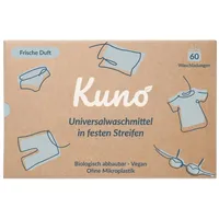 Kuno Waschmittel Blätter Streifen - 60 Waschladungen - Nachhaltige Waschblätter - Reisewaschmittel - 100% Vegan und optimal für Reisen und Urlaub - Eco (Vollwaschmittel, 60 Stück (1er Pack))