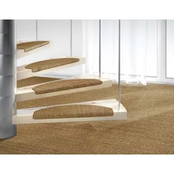 Stufenmatte DEKOWE "Mara S2", braun (haselnuss), B:25cm H:5mm L:65cm, Sisal, Teppiche, 100% Sisal, große Farbauswahl, selbstklebend, auch als Set 15 Stück