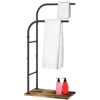 Relaxdays Industrial Handtuchständer Dunkelbraun/Schwarz