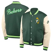 Collegejacke NIKE "Nike Collegejacke Green Bay Packers Nike Legacy Bomber Jacket", Damen, Gr. XXL, grün, Popeline;Jersey, 100% Polyester, Jacken Collegejacke