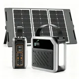 Newsmy Tragbare PowerStation 270Wh/72000mAh, Powerbank 268W Max ,  Powerbank 72000 mAh, LiMnFePO4 Akku, mit Scheinwerfer für Wandern, Reisen & Notfälle