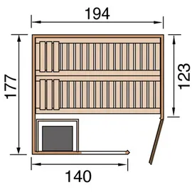 Weka Varberg inkl. 7,5 kW Ofen + ext. Steuerung