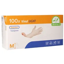 Medi-Inn® PS 100 "Medi-Inn® PS" Handschuhe, Vinyl gepudert "Light" transparent Größe M