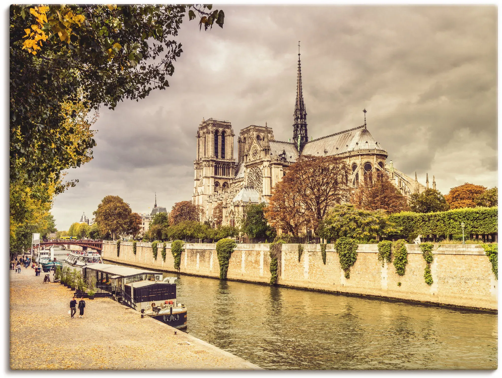 Artland Leinwandbild »Paris Notre-Dame I«, Frankreich, (1 St.), auf Keilrahmen gespannt Artland naturfarben