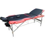 Mucola Massageliege 3 Zonen Kosmetikliege Aluminium | klappbar und höhenverstellbar | Portable Massagebank inkl. Zubehör Kopfstütze, Armlehnen und Tragetasche - Schwarz/Orange
