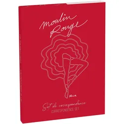 Clairefontaine 5x Moulin Rouge, Korrespondenzset 12x16,5 cm mit 8 Einzelkarten 11x15,5 cm sortiert und 8 Umschlägen Pollen C6 Naturweiß - 812442C