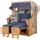 Mr. Deko Strandkorb Komplettset - bene living - Ammersee Teak - PE shell - Modell 595 - inkl. Liftersystem