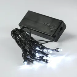 LED Lichterkette Weihnachtslichterkette 10 kaltweiße LED Batterie 1,5m Innen