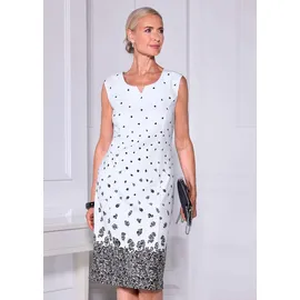 GOLDNER Etuikleid Midi Blumenprint Schwarz/Weiß 54