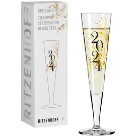 Ritzenhoff & Breker RITZENHOFF 1079014 Champagnerglas 200 ml - Serie Brillantnacht - Celebration Glass 2024 mit Echt-Gold - Made in Germany