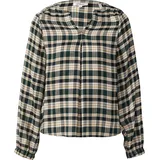 s.Oliver Karo-Bluse mit Faltendetail und elastischen Ärmelbündchen Petrol 42