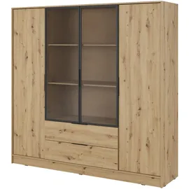 masseno Drehtürenschrank CATERINA 206 x 200 x 51 cm Braun