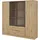 masseno Drehtürenschrank CATERINA 206 x 200 x 51 cm Braun