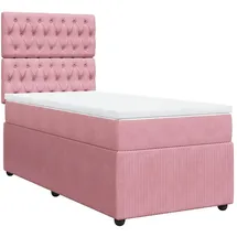 vidaXL Boxspringbett mit Matratze Rosa 140x200 cm Samt