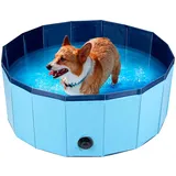 maxxpro Hundepool faltbar - Anti-Rutsch - Ventil entleeren - ⌀ 80 cm - Blau