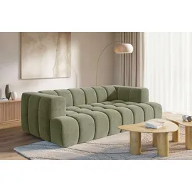 homsy by ana johnson Big-Sofa HOMSY BY ANA JOHNSON "»XL« BOUBELLE Design-Sofa extra tief, Bubble-Optik, Breite 246 cm", grün, B:246cm H:75cm T:135cm, 100% Polyester, Sofas, Big-Sofa, 4-Sitzer mit Wellenunterfederung, XL Sitztiefe 100 cm