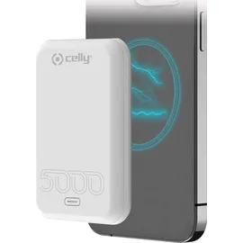 CELLY MAGPB5000EVOWH, 5000 mAh, QI, MagSafe, weiß