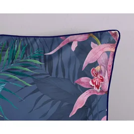 DESCANSO Maee Blume Blau 155 x 220 cm + 2 x 80 x 80 cm