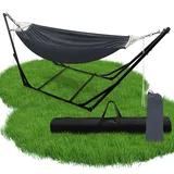 Wolketon Faltbar Hängematte Mit Gestell - Belastbarkeit 150kg Perfekt Für Freizeit, Garten & Terrasse - Hängemattengestell