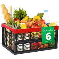Novaliv Klappbox 30 L 6-tlg. Rot/Schwarz