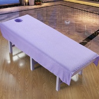 Highdi Massage Bettlaken mit Loch, Waschbare Massage Tischdecke Atmungsaktiv Bezug für Massageliege Weiches Beauty Betttisch-Bezug (100 * 190cm,Hellviolett)
