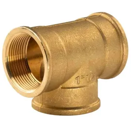 Tradecom Messing Gewinde-Fitting T-Stück 1 1/2"IG - 1 1/2"IG - 1 1/2"IG (DN 40) - schwere Ausführung