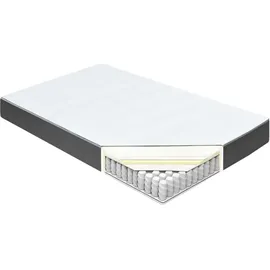 vidaXL Boxspringbett Dunkelgrau Stoff 140x200 cm