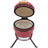 vidaXL 2-in-1 Kamado-Grill Smoker Keramik rot