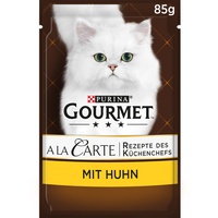 PURINA GOURMET A la Carte Katzenfutter nass, mit Huhn, Spinat und Pasta-Perlen, 26er Pack (26 x 85g)