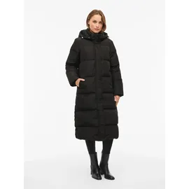 VILA Steppmantel "VISTARI LONG DOWN COAT - NOOS", Damen, Gr. 36, schwarz (schwarz beauty), Steppware, Obermaterial: 100% Polyester, unifarben, regular fit knielang, Mäntel Steppmantel