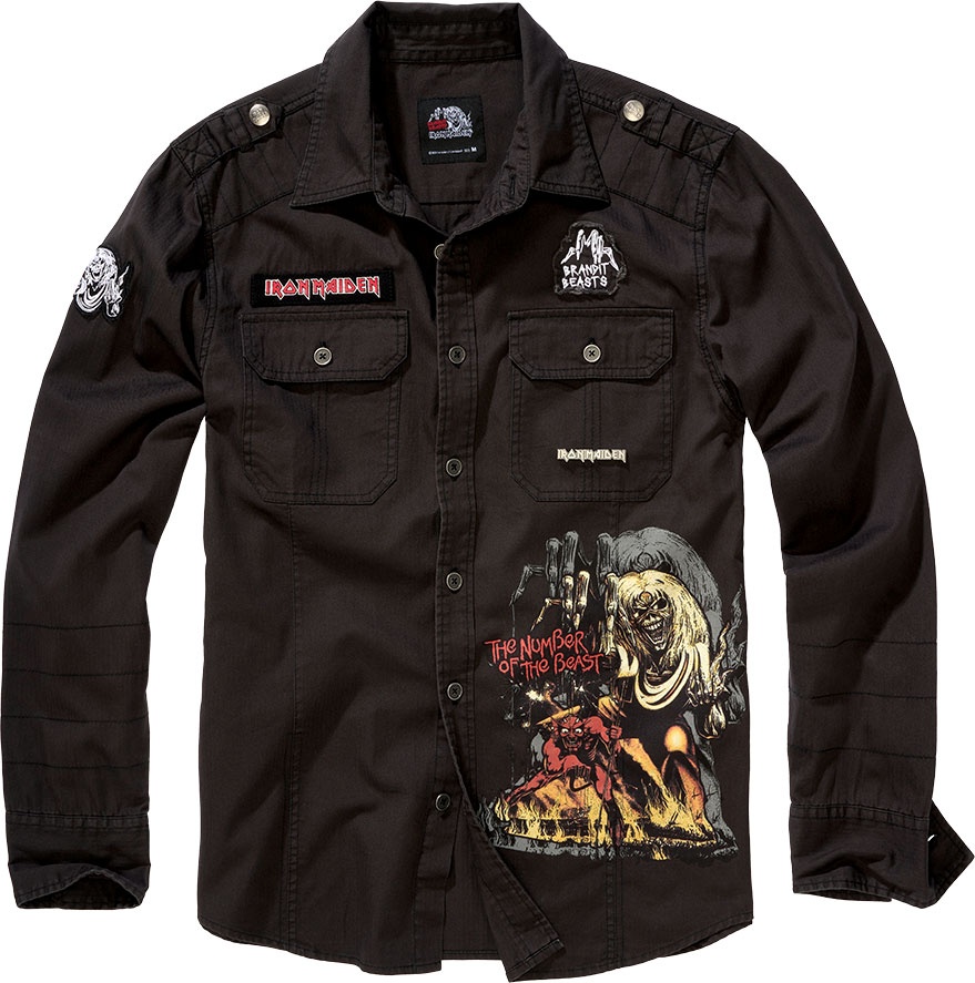 Brandit Iron Maiden Luis, chemise - Noir - XL