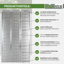Baumarktplus DREIBREIT by TRUTZHOLM 3-fach Auffahrrampe klappbar Alu 255cm 115 cm Breite 1020kg grau gelocht