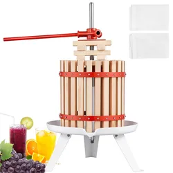 VEVOR 18 L Obstpresse Apfelpresse Fruchtpresse, Beerenpresse 25 x 37 cm Holzkorb Apfelpresse Manueller Entsafter Fruchtpresse Mechanische Zelkova-Holz Presse Geeignet für Saft Fruchtpüree usw.