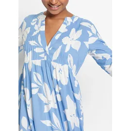 bonprix Maxikleid Blau/Weiß 44