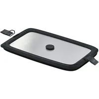 Rösle Edelstahldeckel FLEXX 2GO 1,0 L eckig mit Clips für Lunchbox, Silikonrand, aromadicht, Silikonventil, silberfarben/schwarz