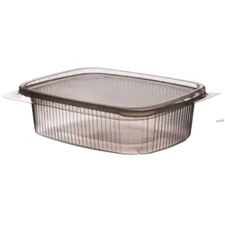 250 Feinkost Verpackungsbecher 125ml/125ccm  klar rechteckig PP recycelbar mit Deckel im Kombipack