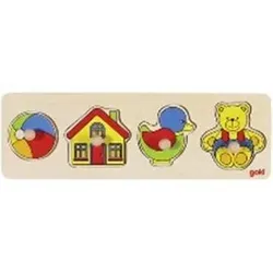 goki 57998 Steckpuzzle Spielzeug 30 x 10 cm, Holz, 4 Teile