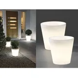 Beleuchteter Pflanzkübel 2er Set Outdoor led Blumentopf ø 37cm Terrassenleuchten