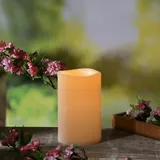 MARELIDA XXL LED Kerze für Außen flackernd H: 20cm D: 12,5cm outdoor creme