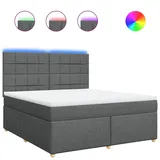 vidaXL Boxspringbett 180 x 200 cm Dunkelgrau