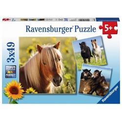 Ravensburger Puzzle »3 x 49 Teile Ravensburger Kinder Puzzle Liebe Pferde 08011«, 49 Puzzleteile