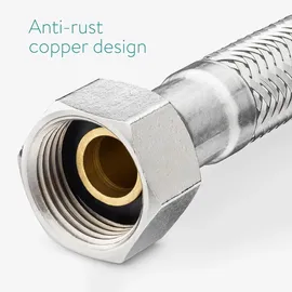 Navaris Stahlflex Schlauch Armaturenanschluss - G3/8 Zoll x M10 x 70cm x 1 AG - Wasserhahn Armatur 3/8" Anschlussschlauch - Verbindungsschlauch