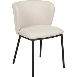 Beliani Esszimmerstuhl MINA Polyester cremeweiß 2er Set