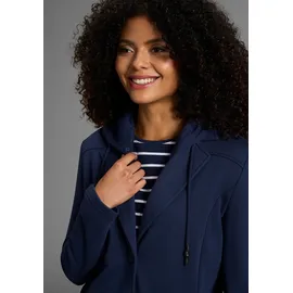 KangaROOS Sweatblazer KANGAROOS, Damen, Gr. 34, blau (marine), Sweatware, Obermaterial: 65% Polyester, 35% Baumwolle. Kapuzenfutter: 100% Baumwolle, unifarben, figurumspielend, Blazer, mit abknöpfbarer Kapuze