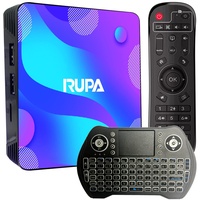 RUPA Android TV Box, Smart Android 11.0 TV Box 4GB RAM 32GB ROM RK3318 Quad-Core Cortex-A53 CPU Support Cast Screen 2.4G/5G WiFi BT 4.0 USB 3.0 LAN 3D 4K HD Set Top TV Box