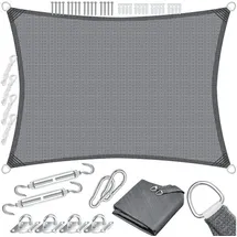 Kesser KESSER® Sonnensegel Sonnenschutz Windschutz HDPE Gewebe wasserabweisend & windabweisend 5-Fach quer vernäht robust & stabil Schattenspender Garten Balkon Terrasse