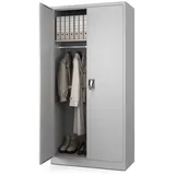 Aktenschrank Abschließbar 185x90 Metallschrank mit 5 Ebenen - Büroschrank mit Schloss - Weiß